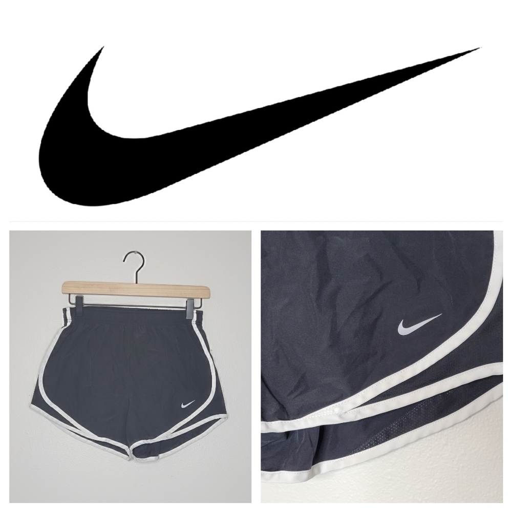 Nike Dri Fit Running‎ Shorts Women Size Small Black White Trim Athletic